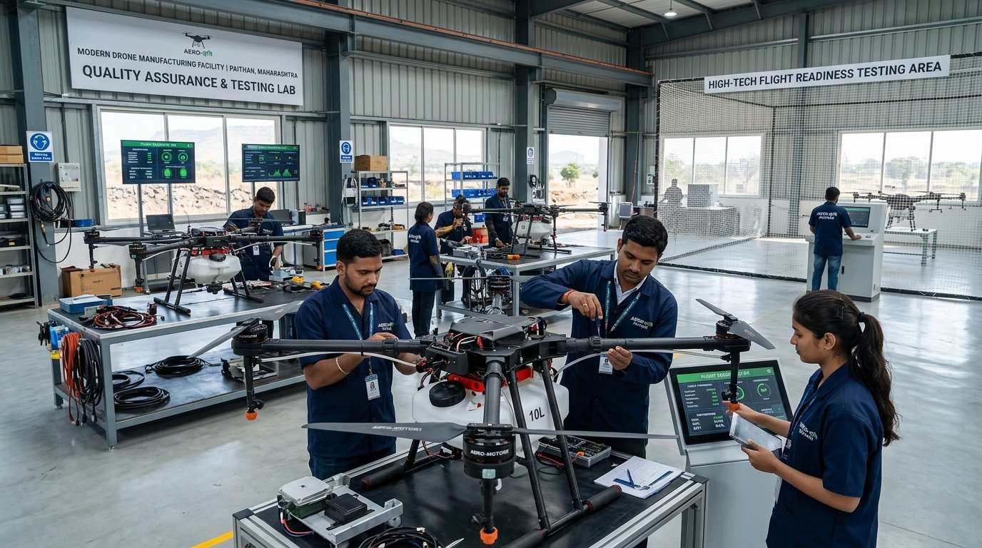 Falkdrone manufacturing facility and testing lab at MIDC Paithan